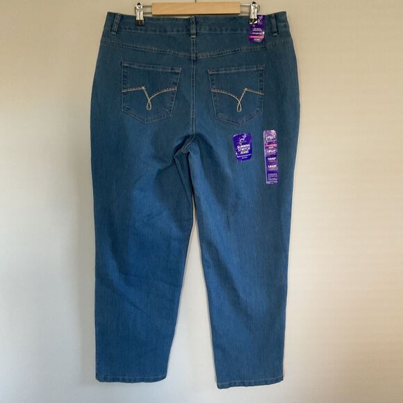 Just My Size Jeans Sz 18WP Short Blue Classic Fit Stretch Denim Slimming Preppy - Picture 2 of 6
